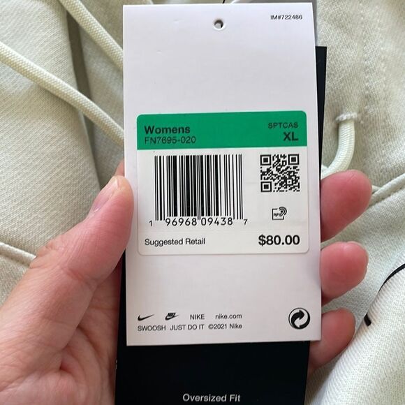 Nike Sport Utility Oversized Fleece Hoodie Light Green Women XL(FN7695-020)$80 - Picture 7 of 12